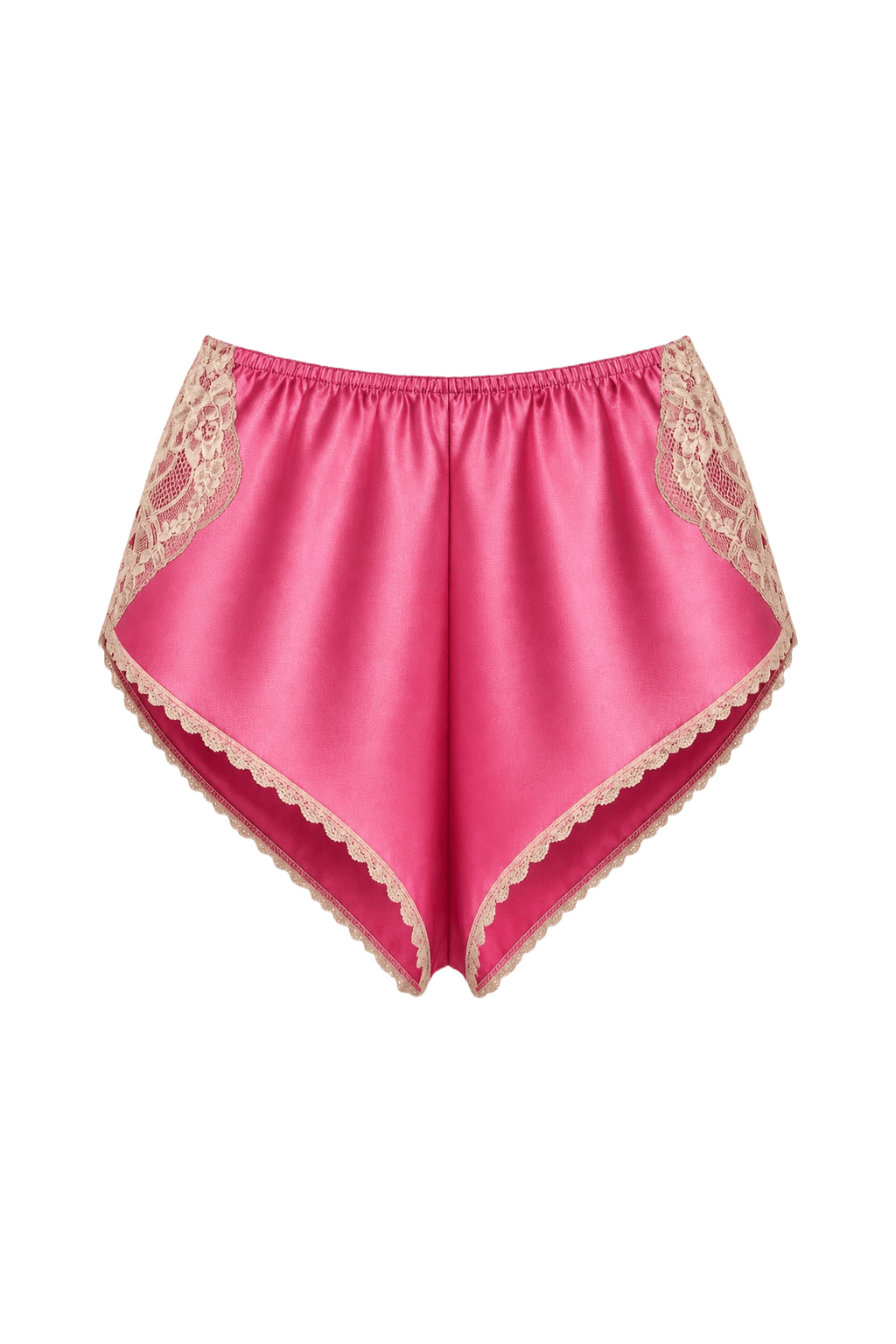 1990s Pink Silk Shorts - Front View