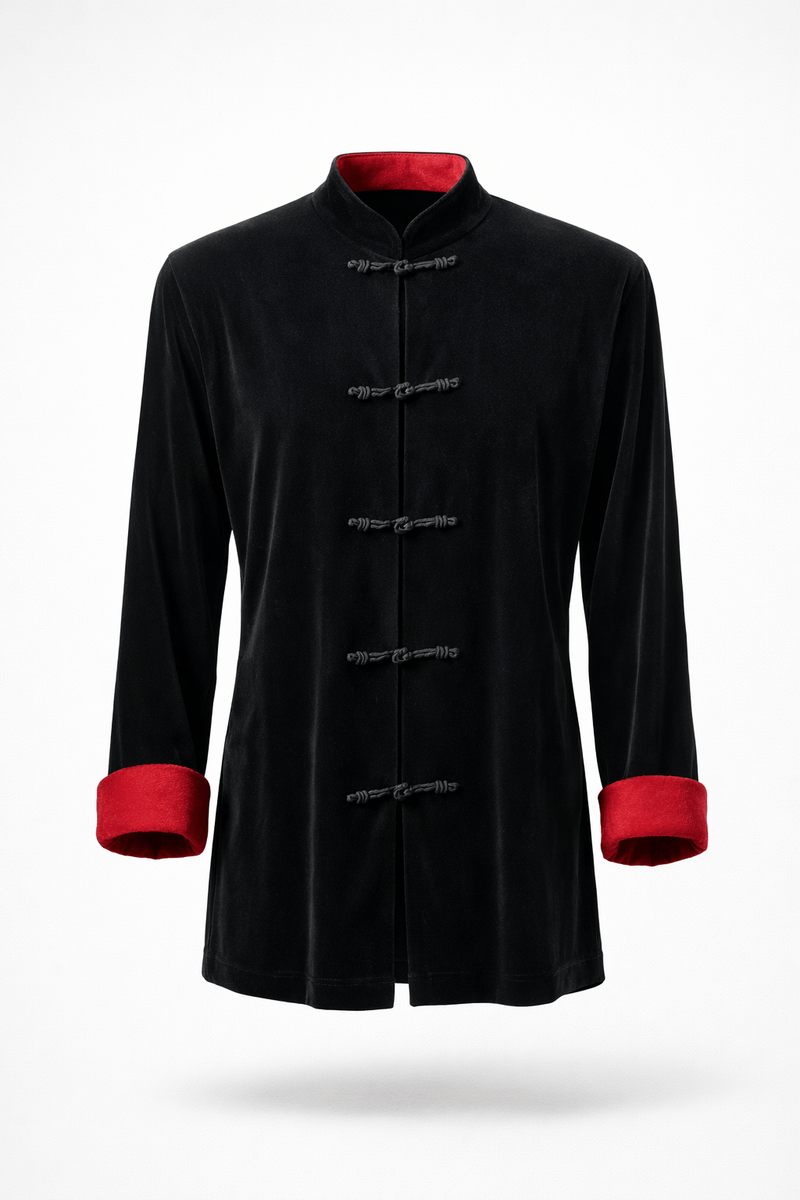 1970s Black Velvet Jacket - Front View