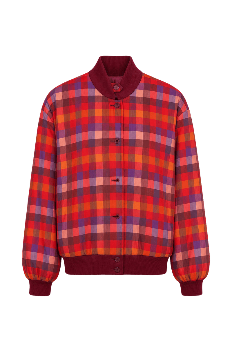 1980s Red Polyester Jacket - Front View