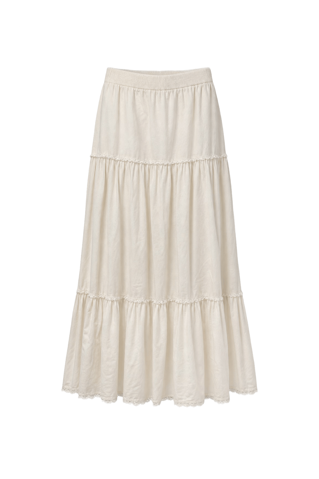 1950s White Cotton Skirt - Front View