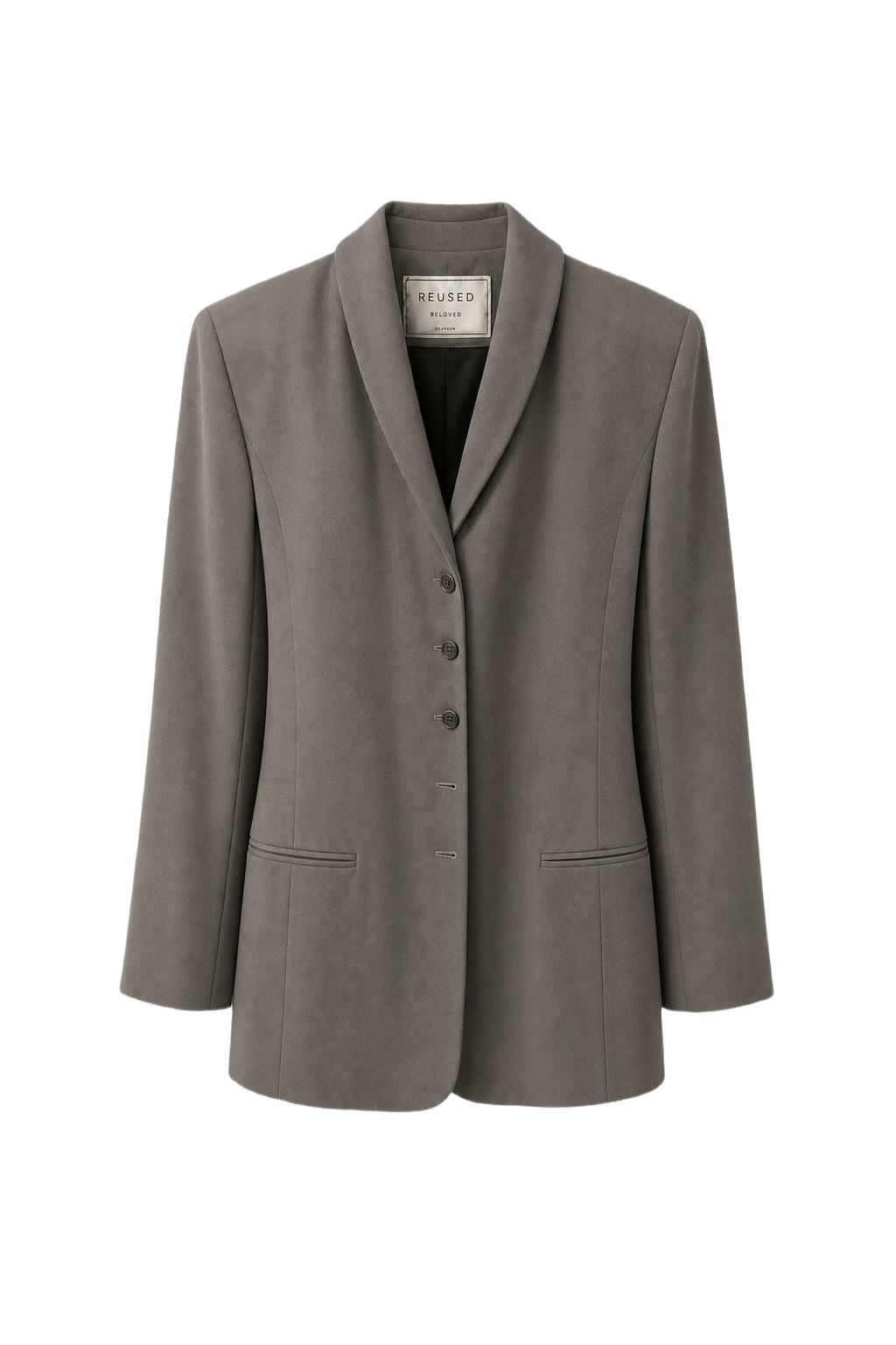 1970s Gray Wool Blend Blazer - Front View