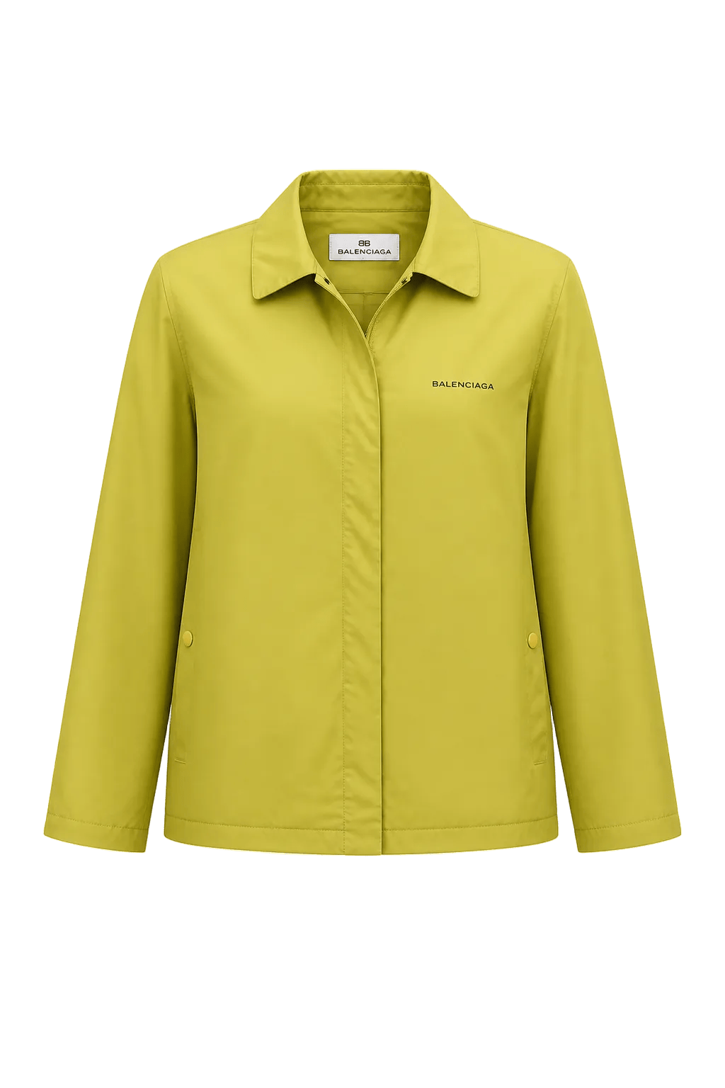 1990s Lime Green Nylon Jacket - Front View