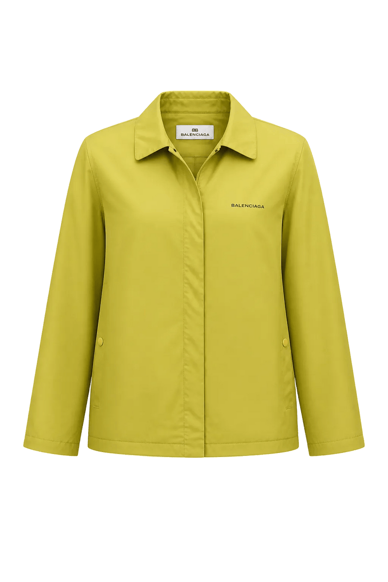 1990s Lime Green Nylon Jacket - Front View