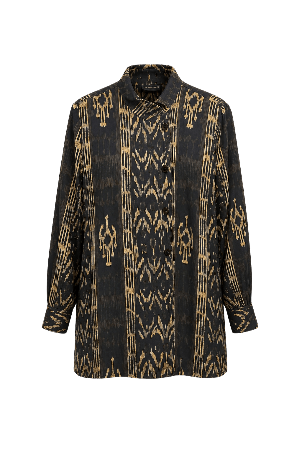 1990s Black Silk Jacket - Front View