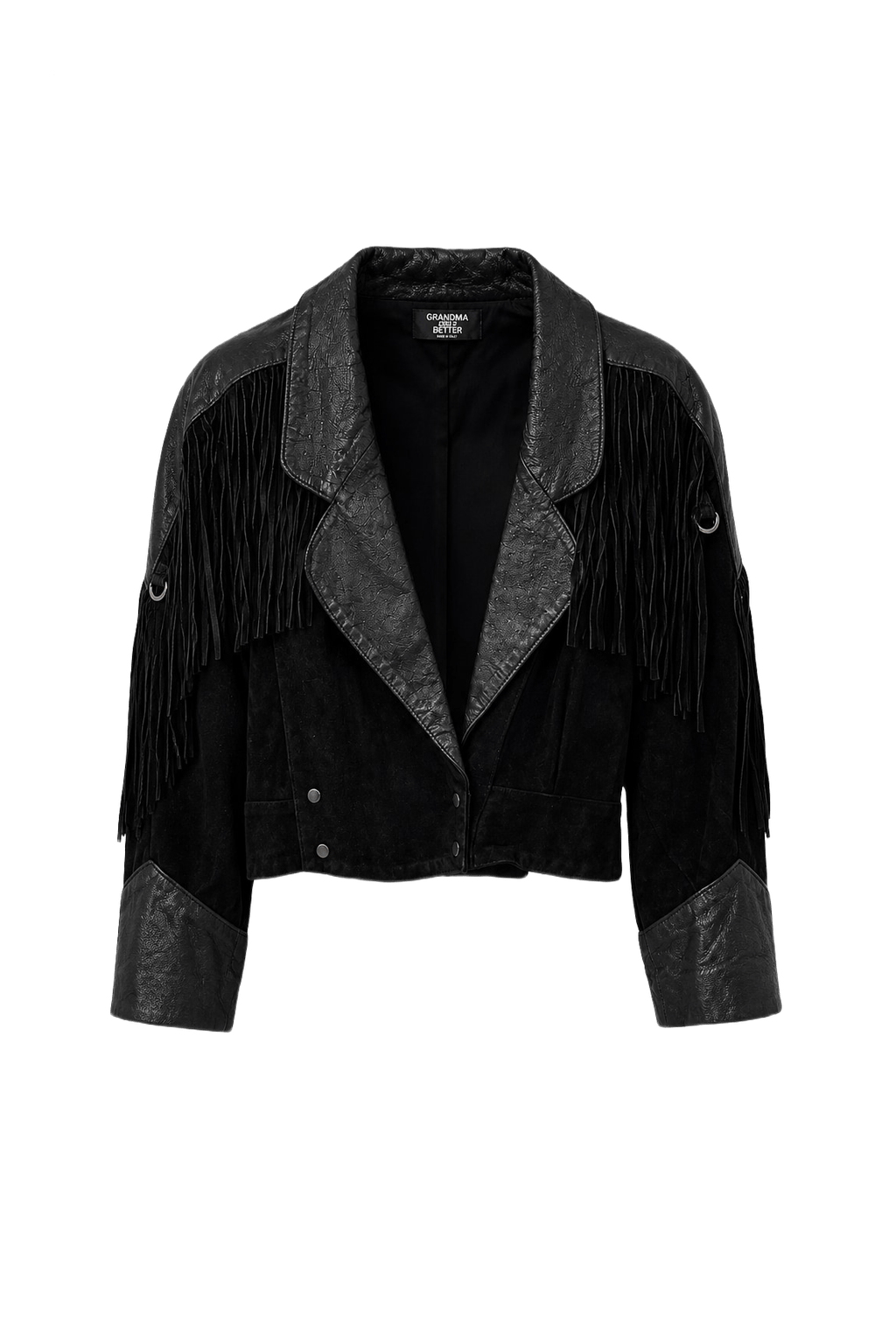 1980s Black Suede Jacket - Front View