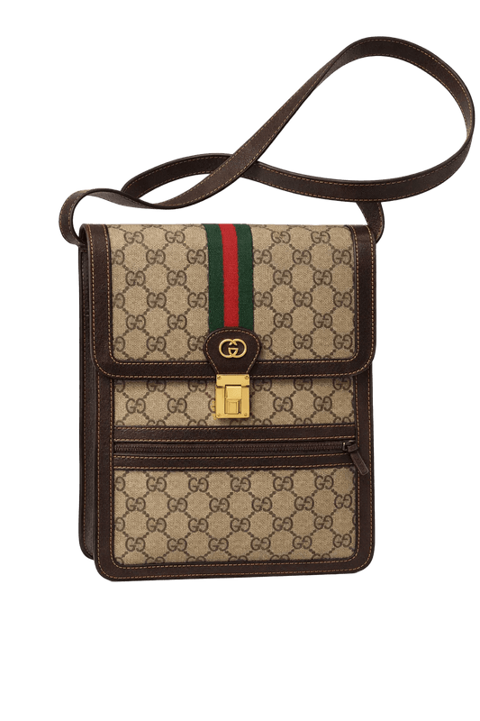 1990s Beige Canvas Bag - Front View