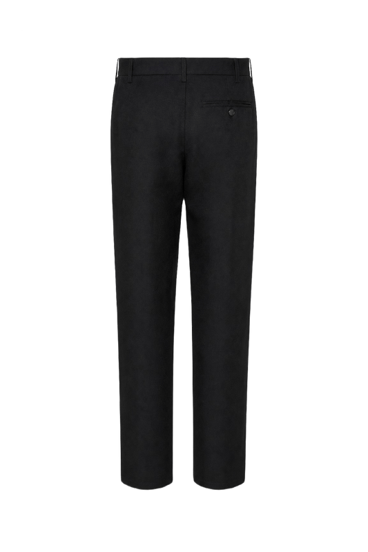 1990s Navy Blue Wool Blend Trousers - Front View