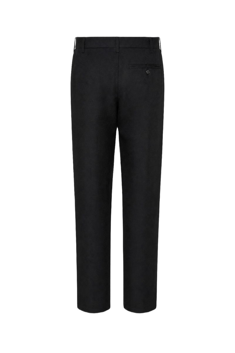 1990s Navy Blue Wool Blend Trousers - Front View