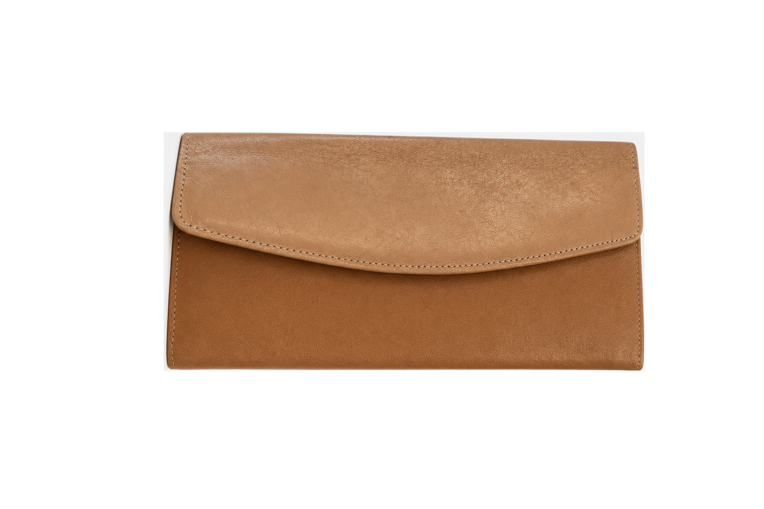 1980s Tan Leather Handbag - Front View