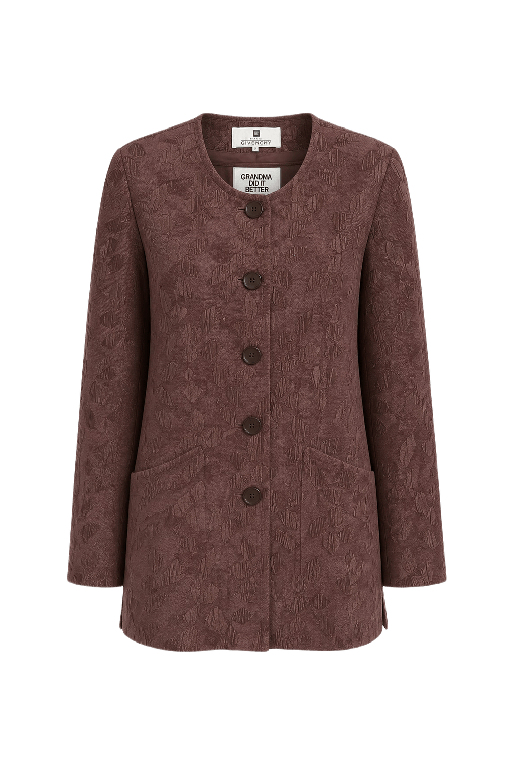1980s Brown Cotton Blend Jacket - Front View