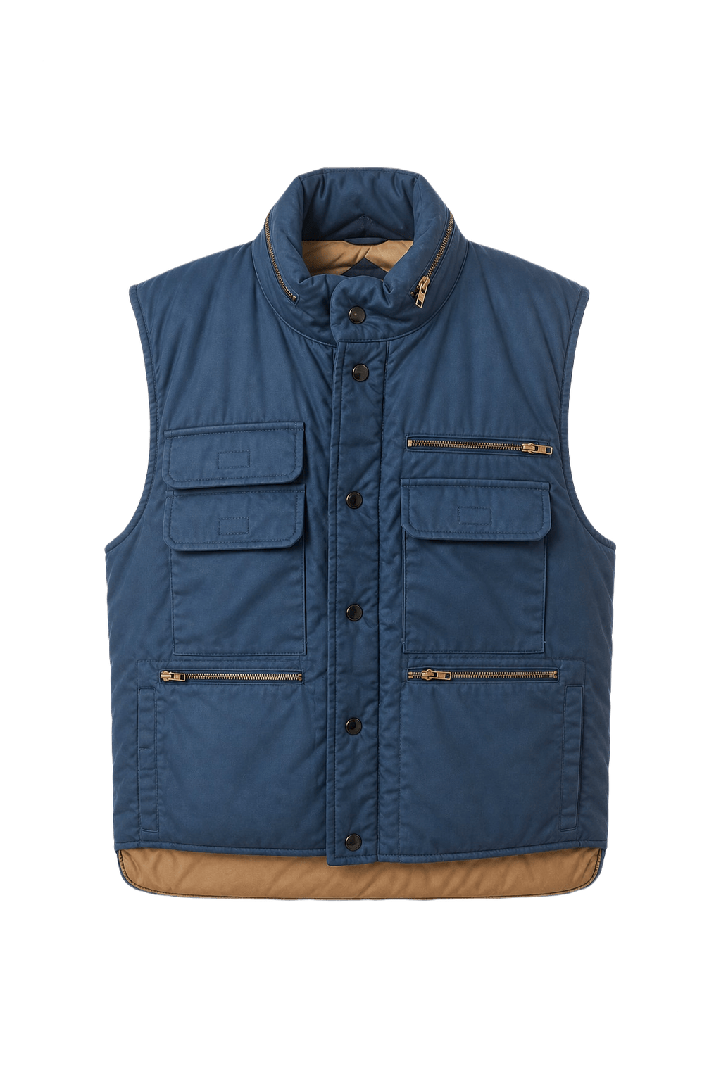 1980s Blue Synthetic Vest - Front View