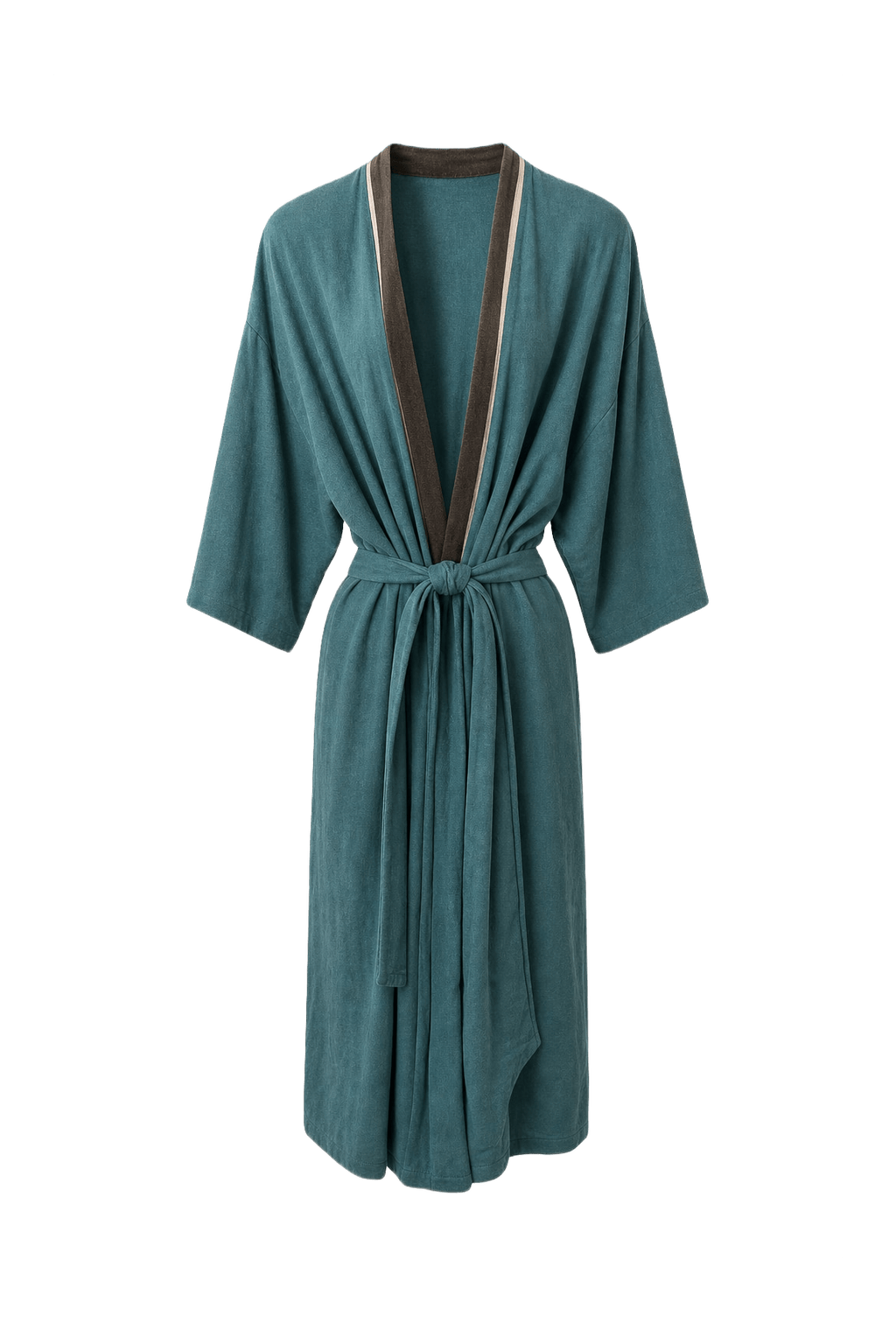 1990s Teal Cotton Blend Dress - Front View