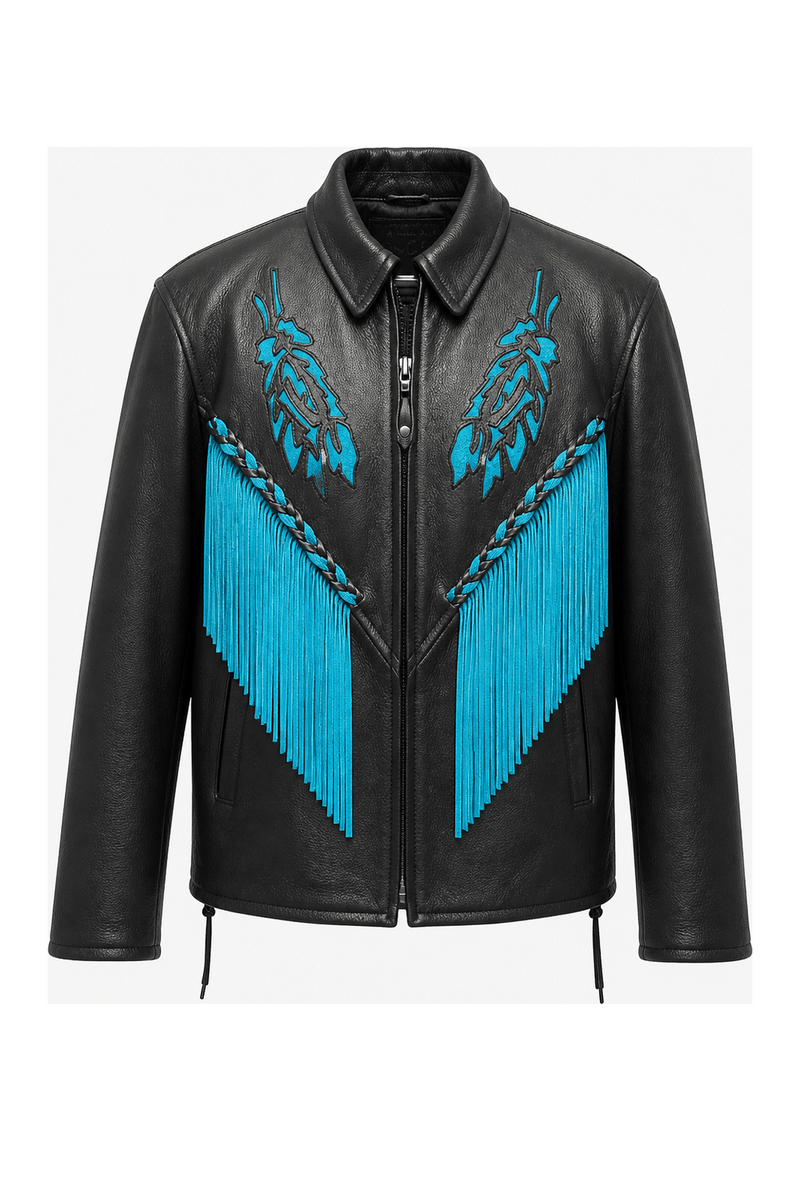 1990s Black Leather Jacket - Front View