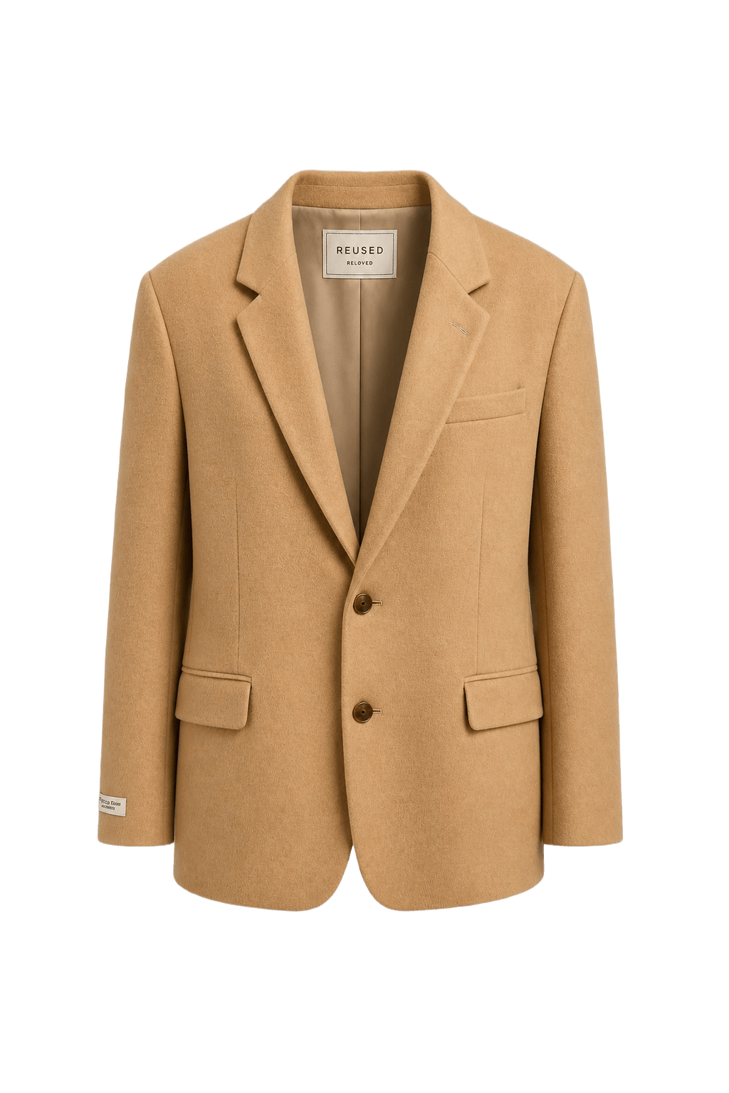 1970s Camel Wool Blend Blazer - Front View