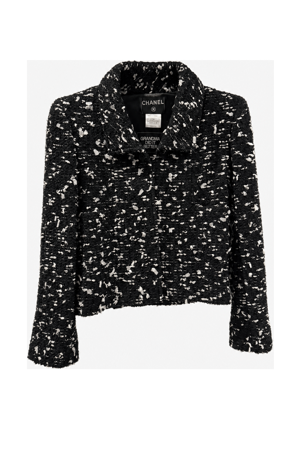 1980s Black Tweed Jacket - Front View