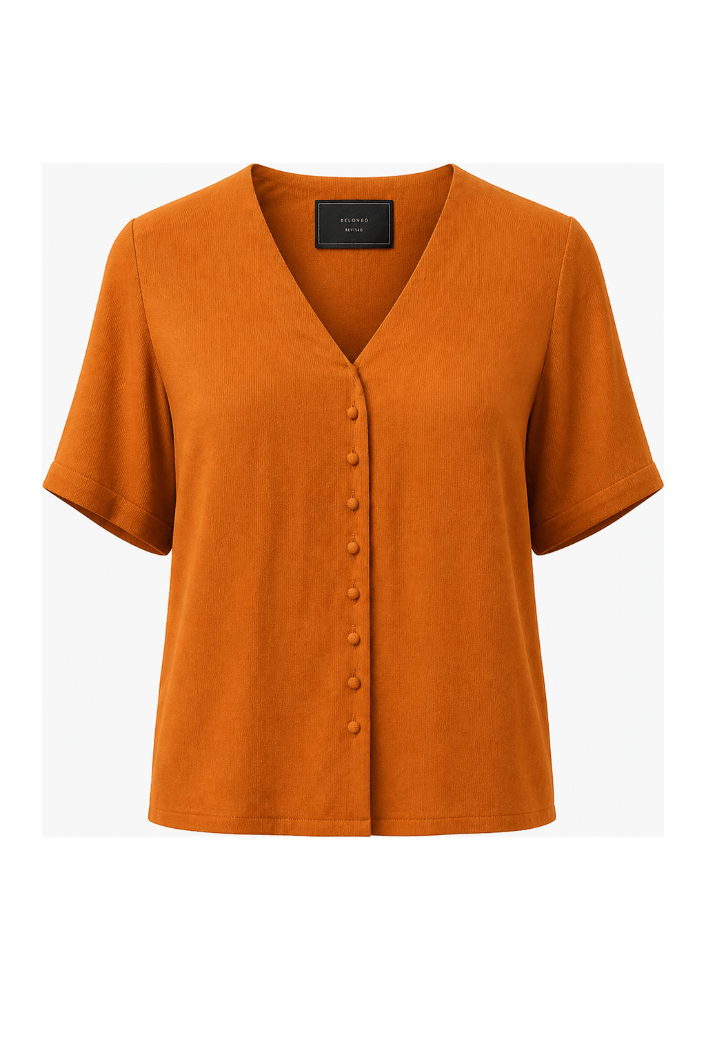 1980s Bright Orange Silk Blend Blouse - Front View