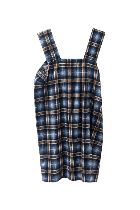 1960s Blue Cotton Blend Dress - Front View