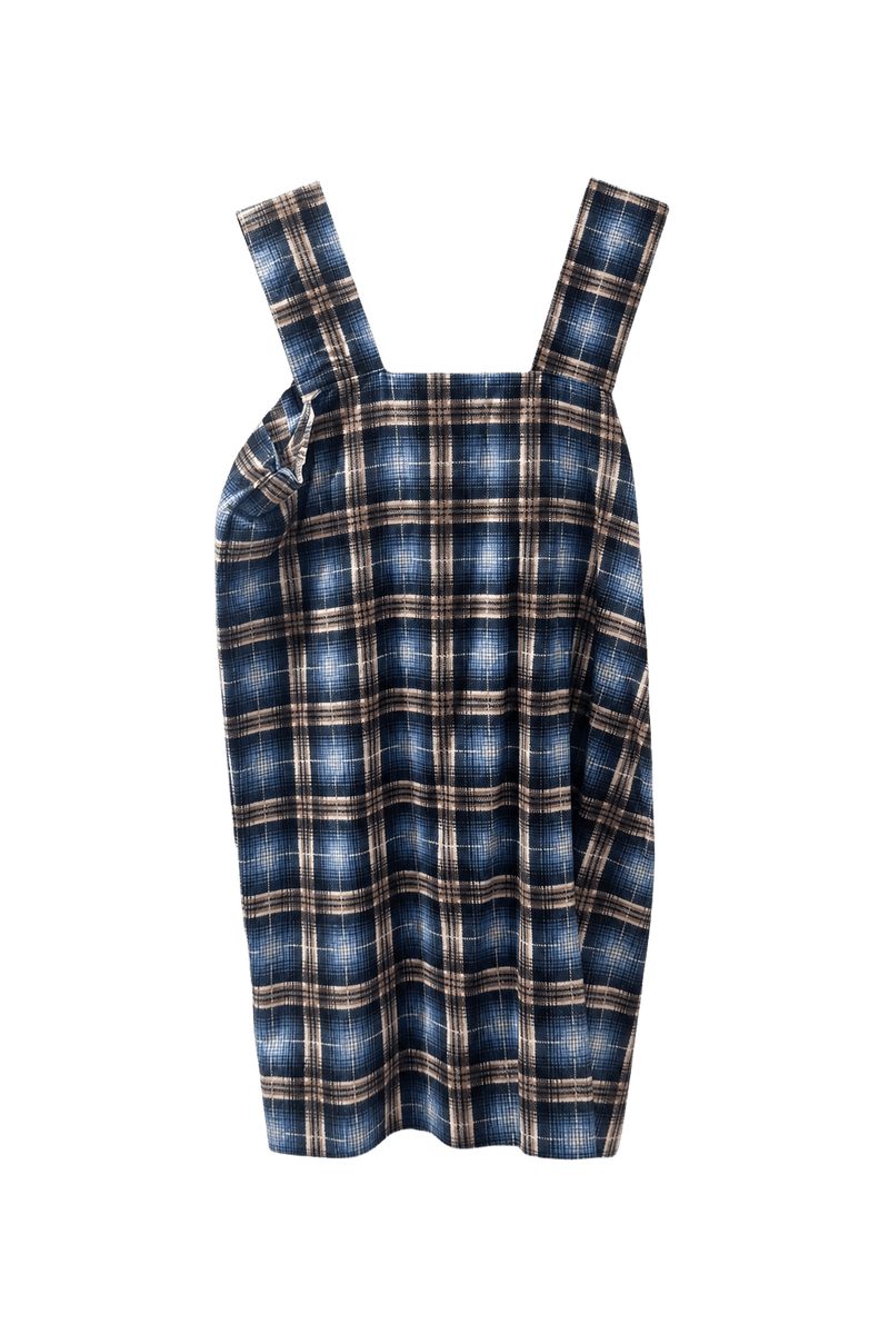 1960s Blue Cotton Blend Dress - Front View