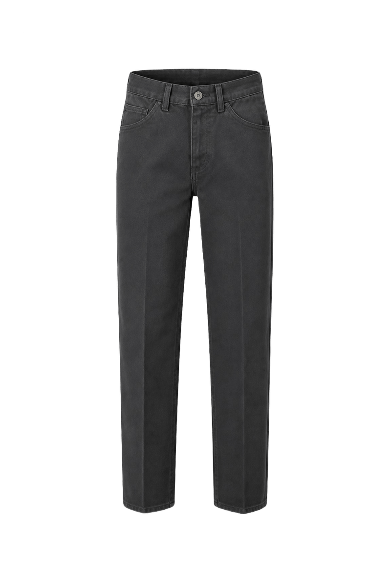 1980s Dark Grey Cotton Blend Pants - Front View