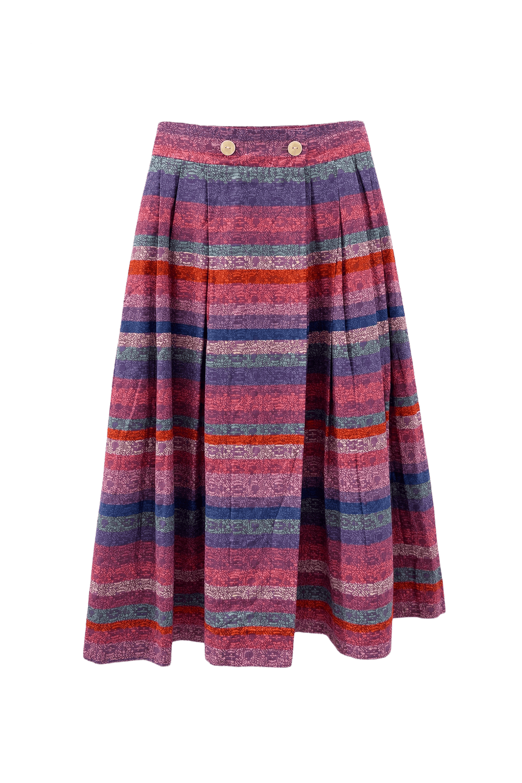 1970s Multicolor Synthetic Skirt - Front View