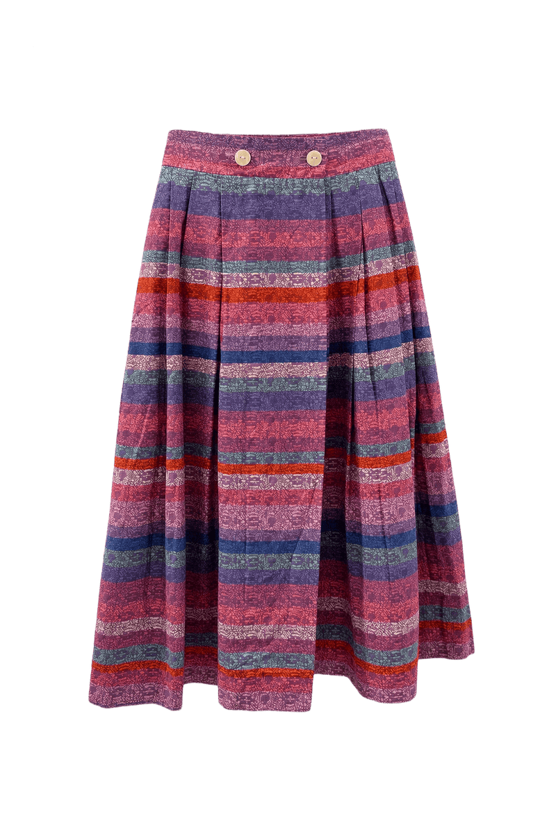 1970s Multicolor Synthetic Skirt - Front View