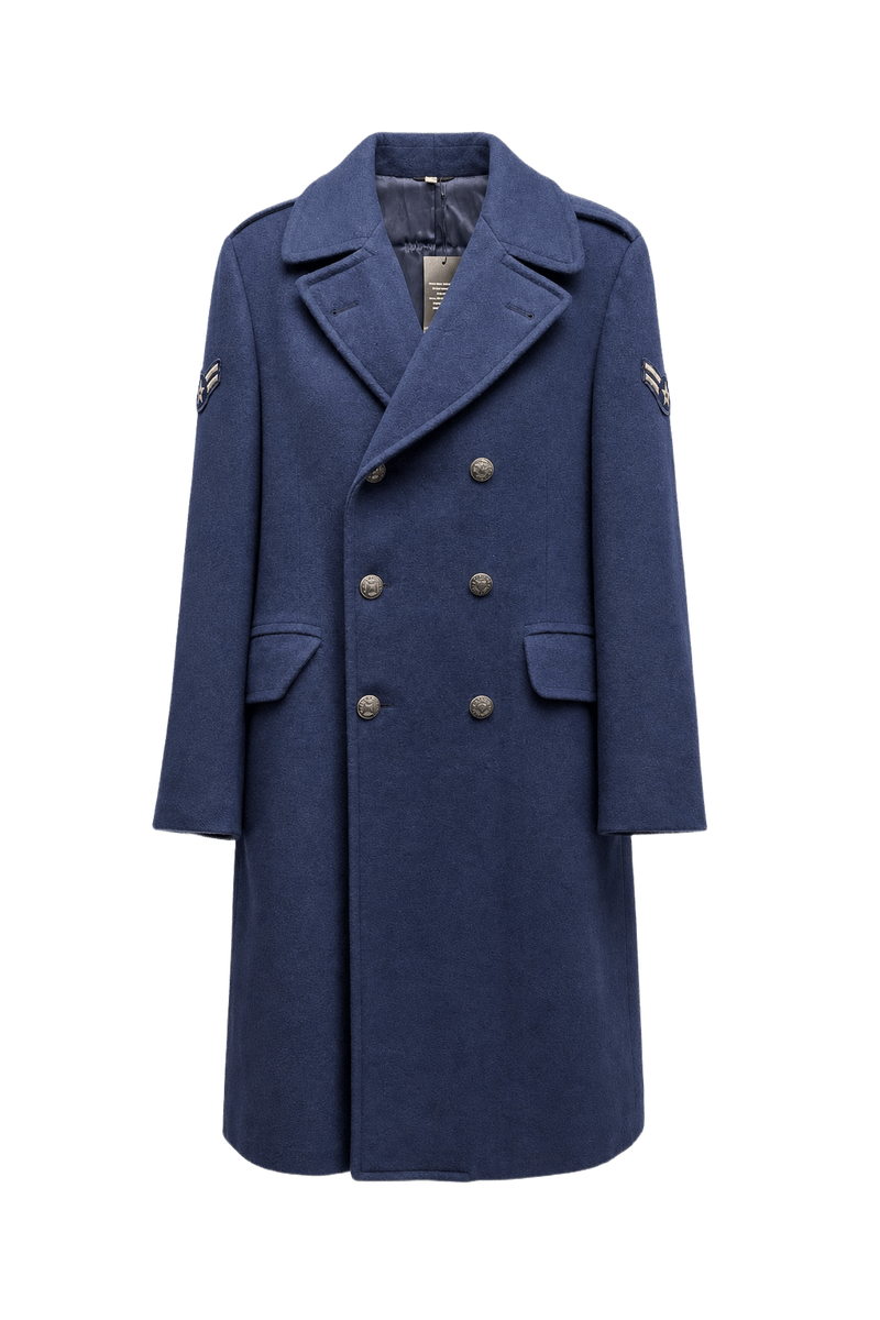 1940s Navy Blue Wool Coat - Front View