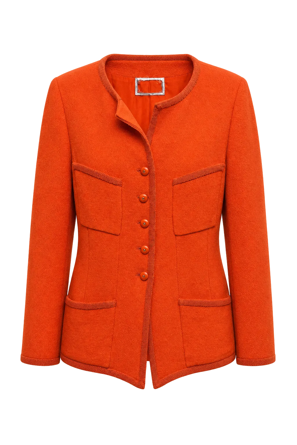 1980s Orange Wool Jacket - Front View