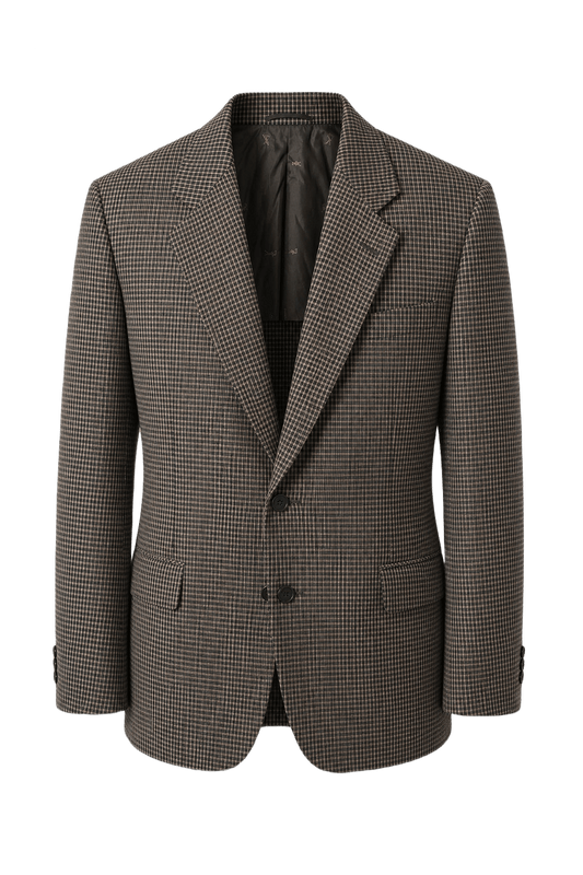 1980s Navy Blue Wool Blend Blazer - Front View