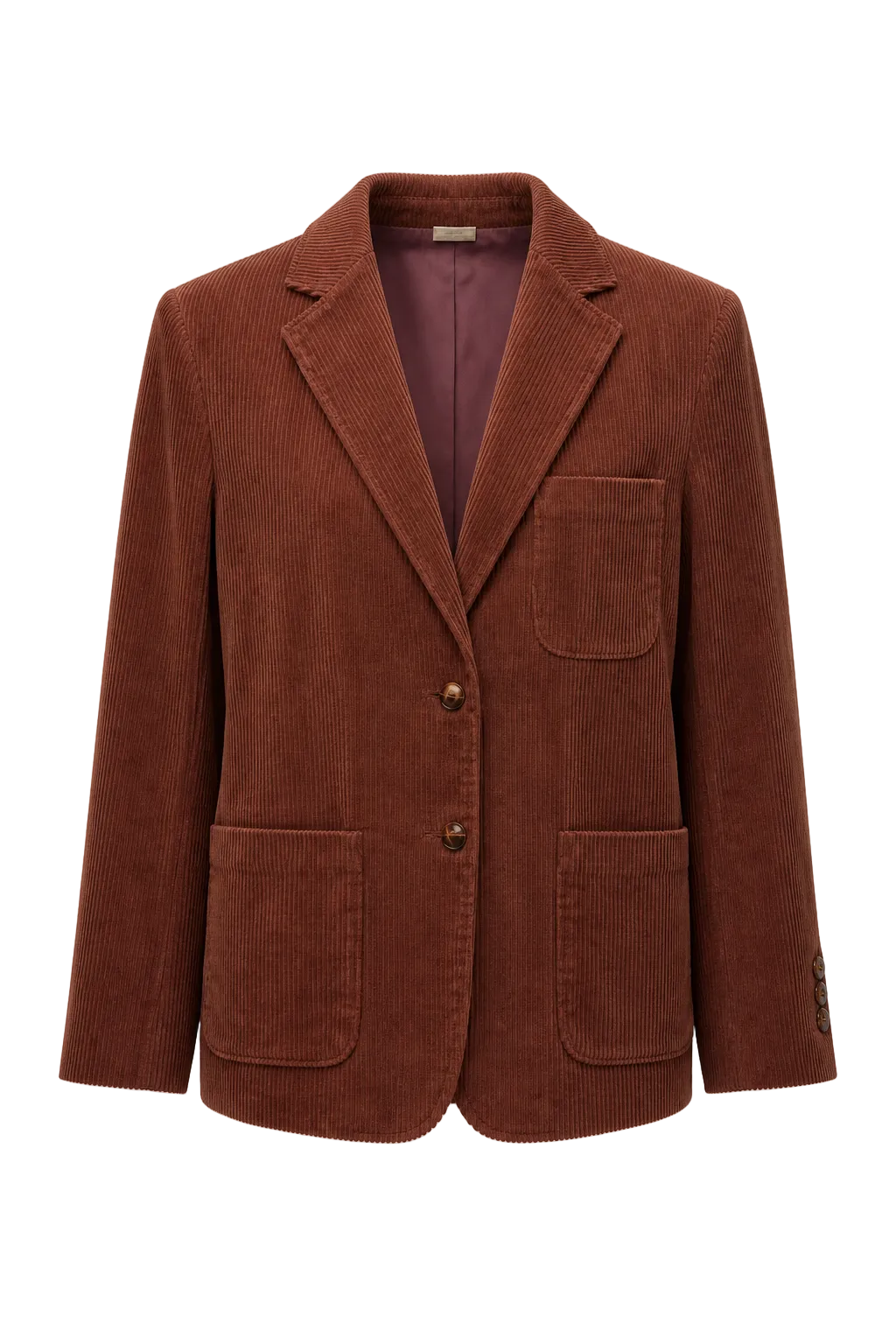 1980s Dark Red Corduroy Blazer - Front View