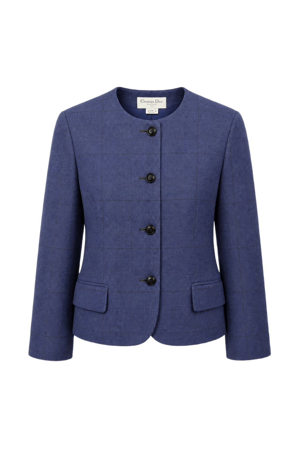 1980s Blue Wool Jacket - Front View