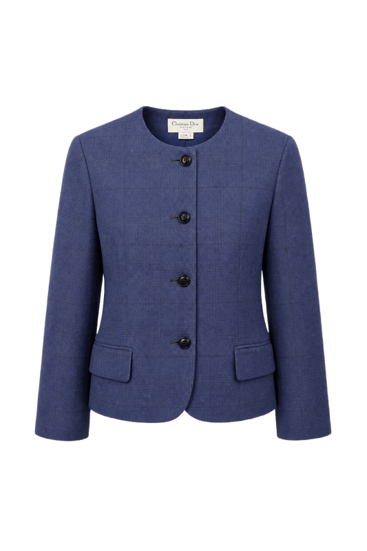 1980s Blue Wool Jacket - Front View