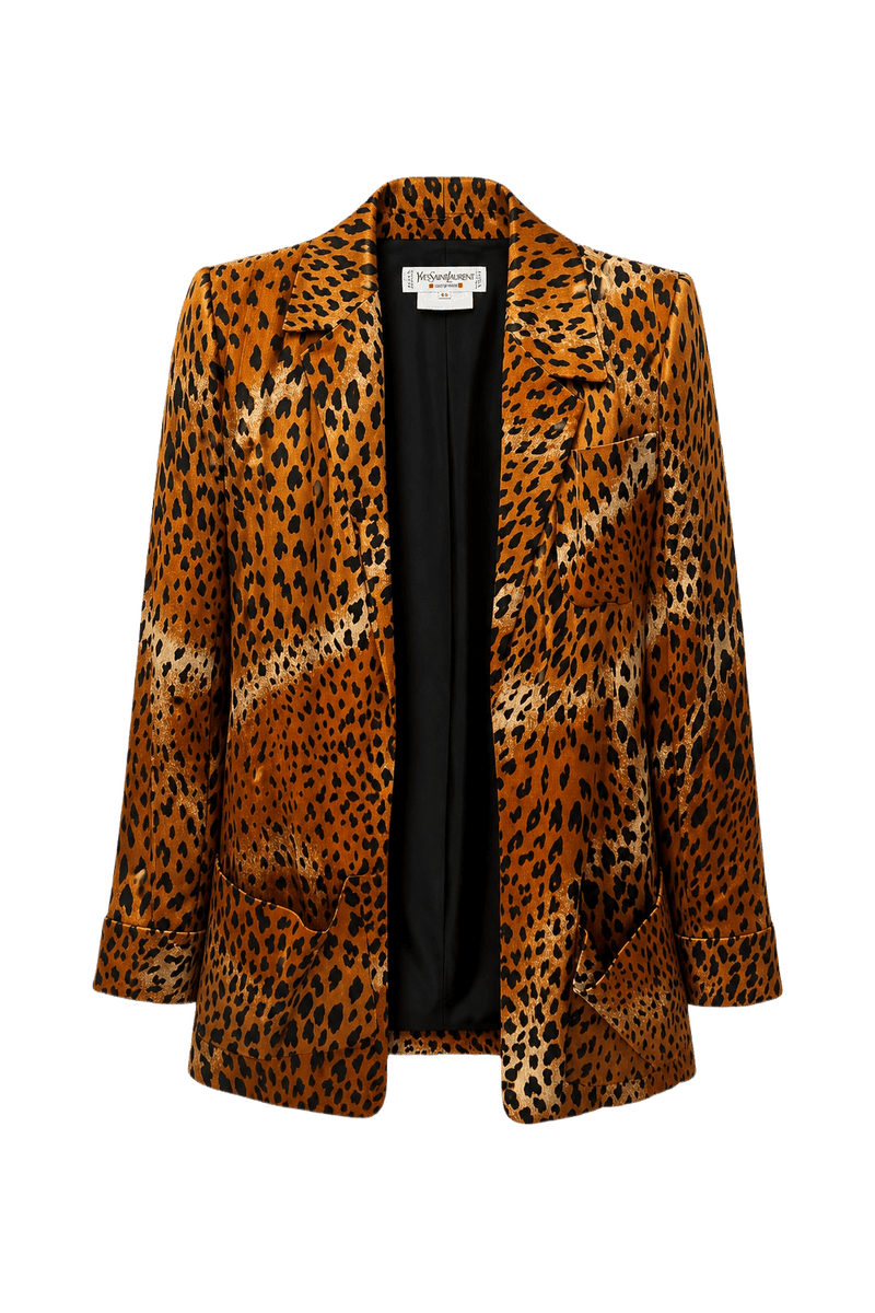 1980s Orange Silk Blazer - Front View