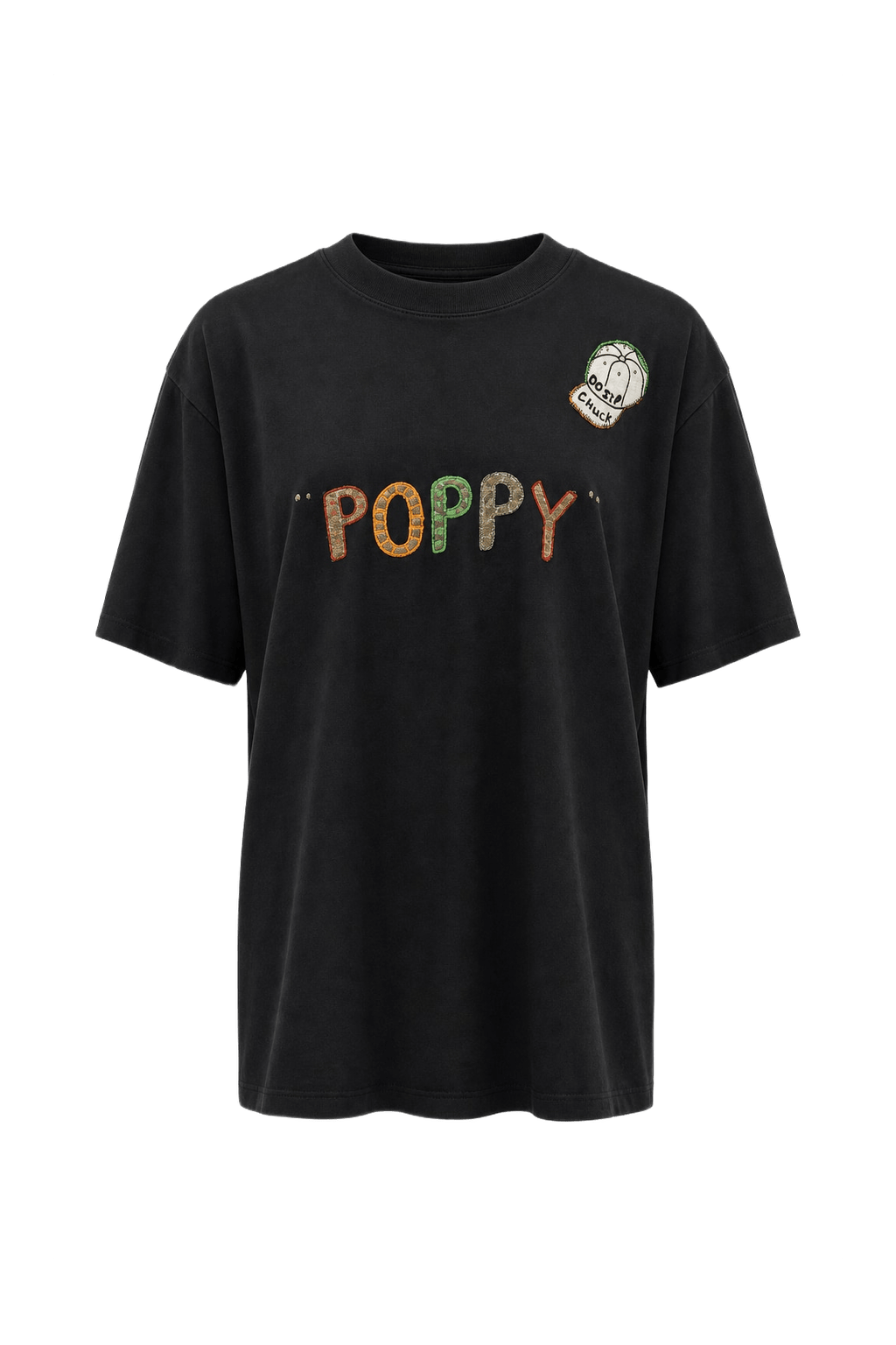 1990s Black Cotton T-Shirt - Front View