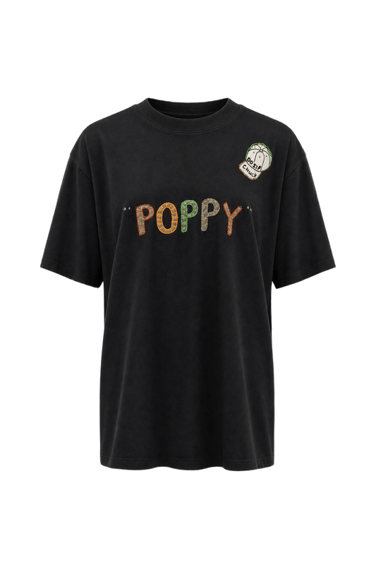 1990s Black Cotton T-Shirt - Front View