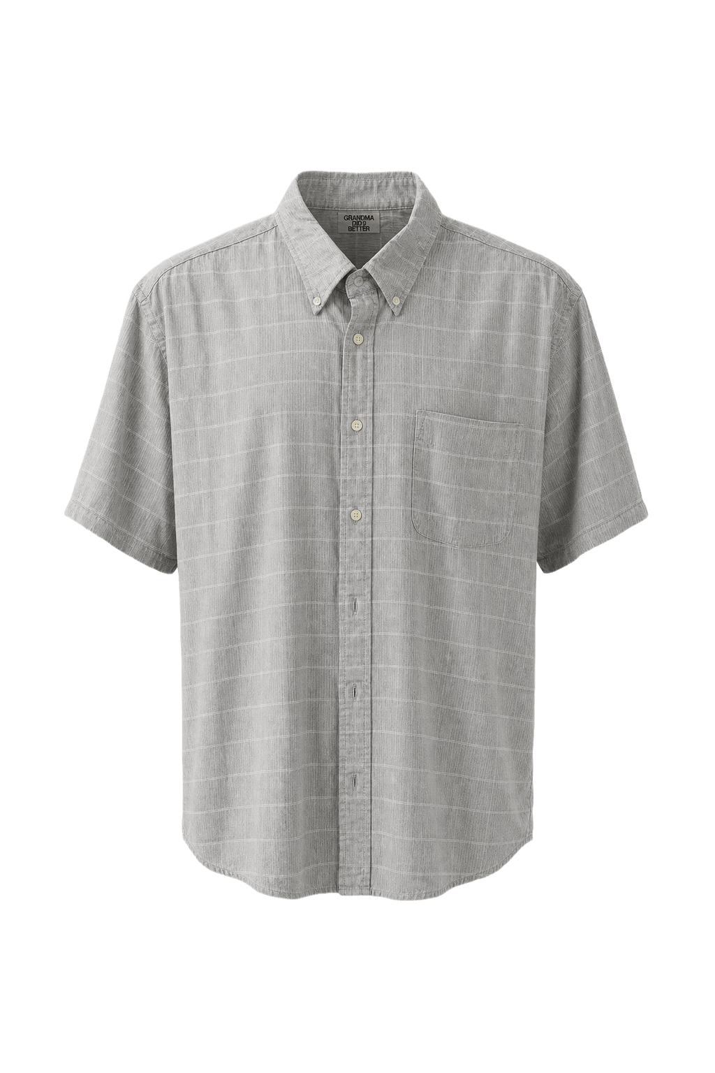 1980s Light Grey Cotton Shirt - Front View