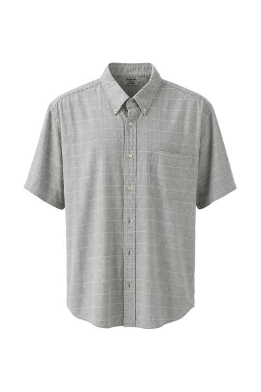 1980s Light Grey Cotton Shirt - Front View