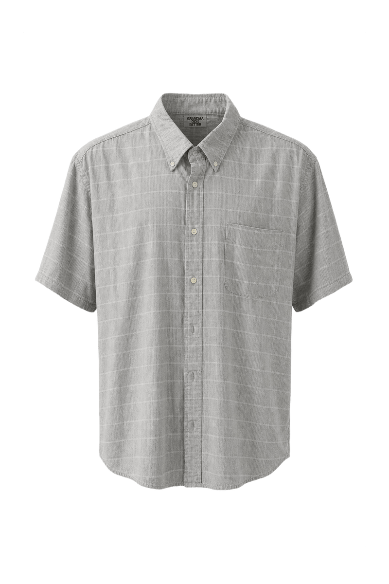 1980s Light Grey Cotton Shirt - Front View