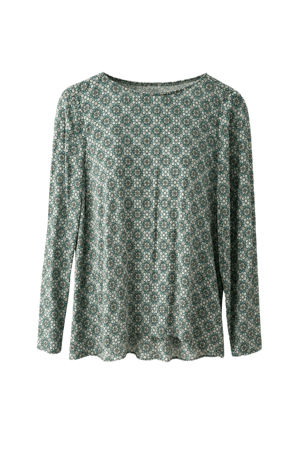1980s Green Cotton Blend Blouse - Front View