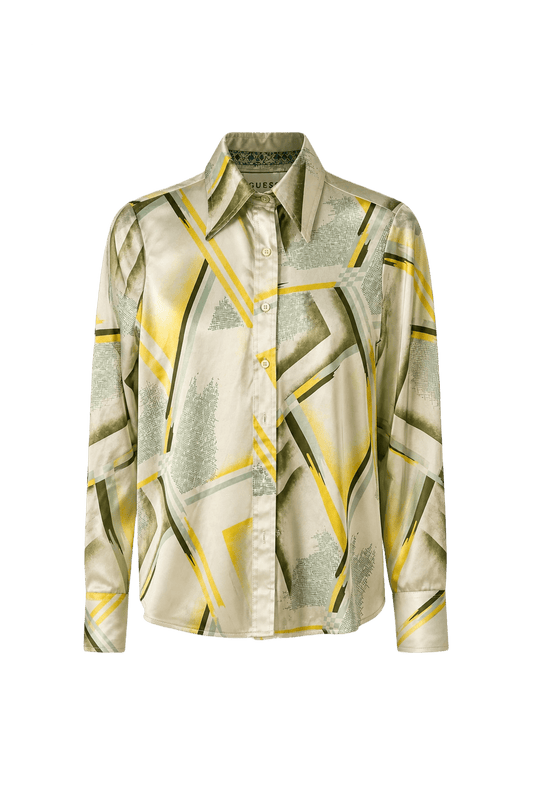 1970s Light Green Synthetic Blend Shirt - Front View