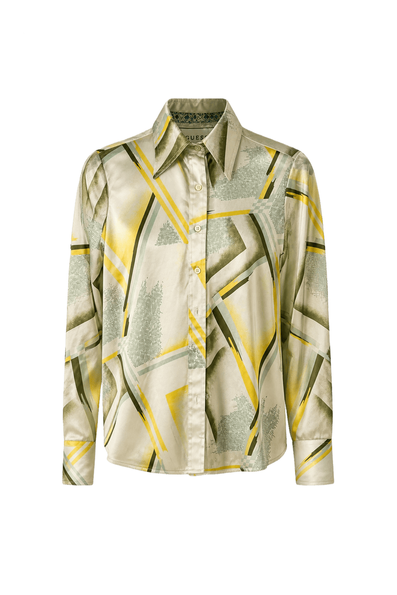 1970s Light Green Synthetic Blend Shirt - Front View