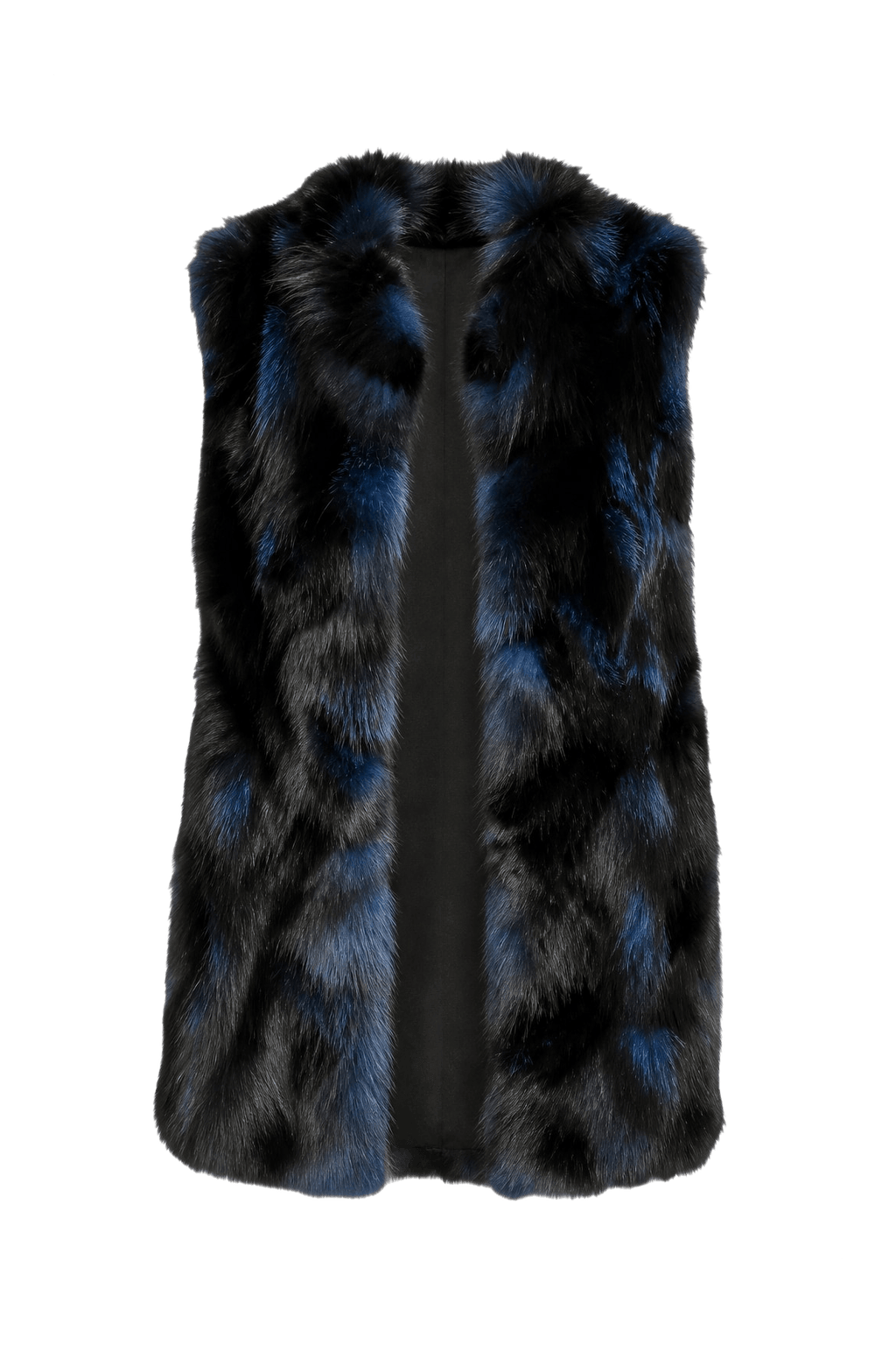 1990s Black Fur Vest - Front View