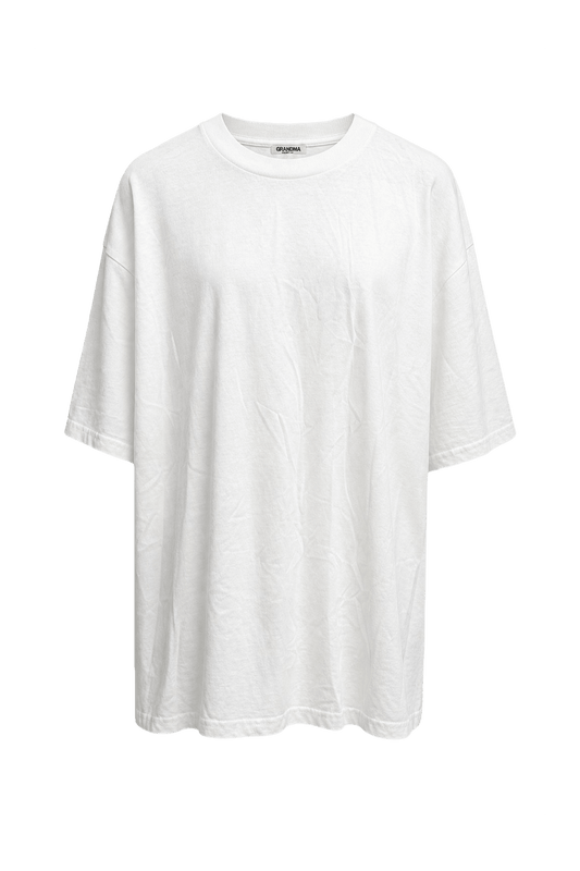 1990s White Cotton Blend T-Shirt - Front View