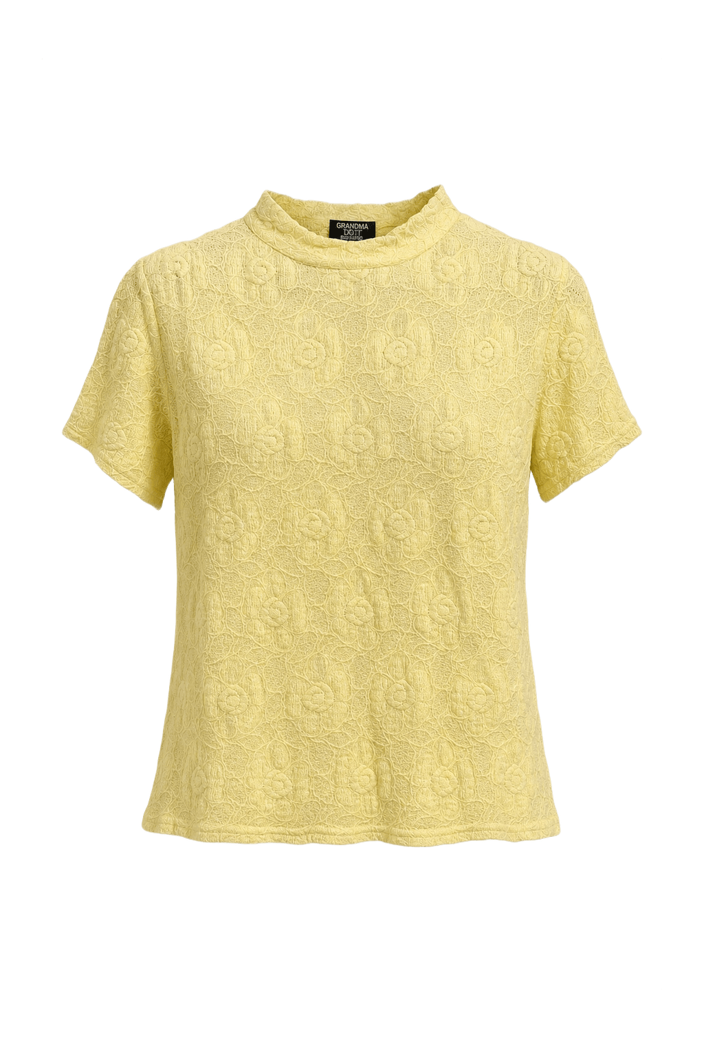 1970s Pale Yellow Lace Blouse - Front View