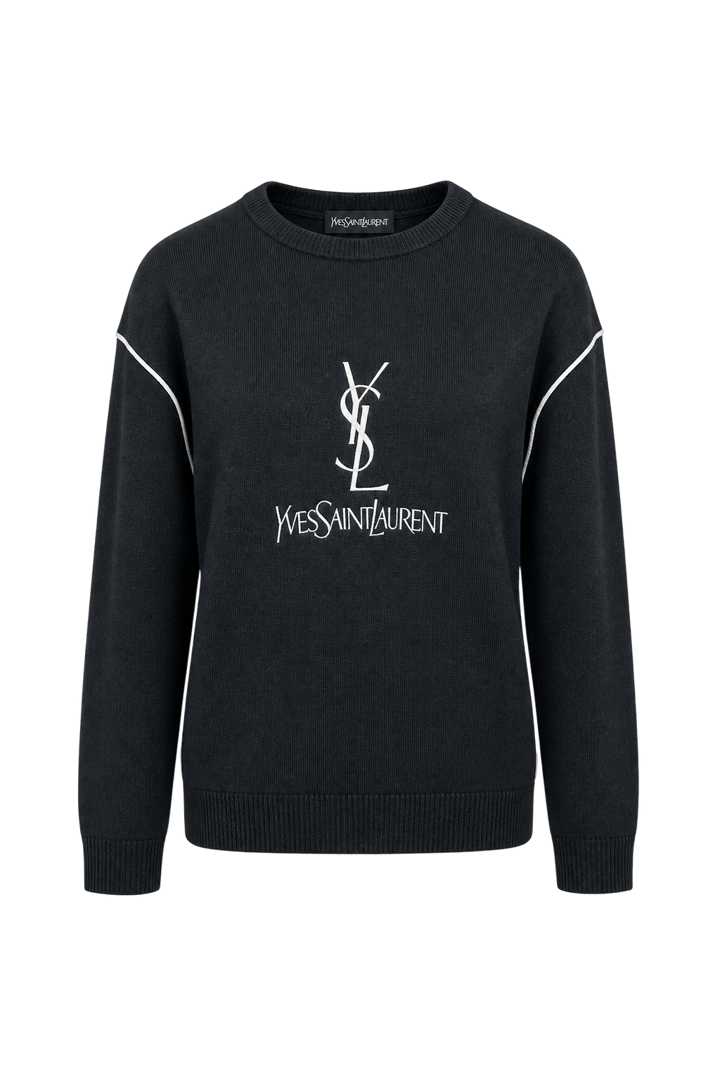 1990s Black Wool Sweater - Front View