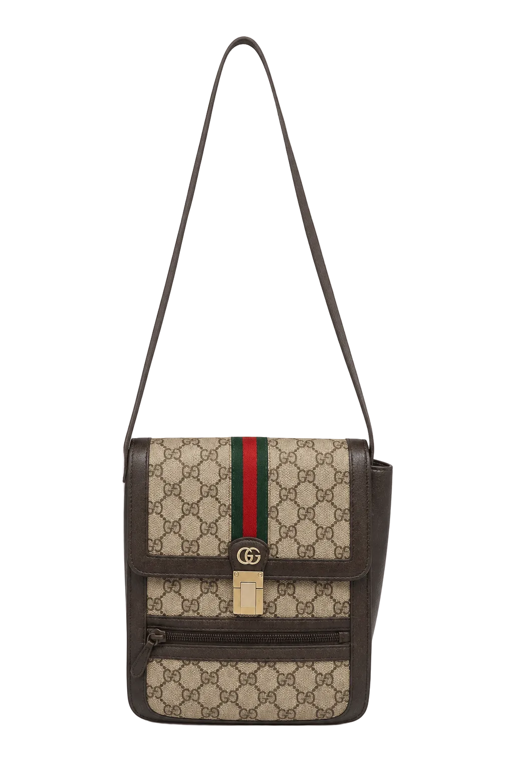 1990s Beige Canvas Gucci Bag - Front View