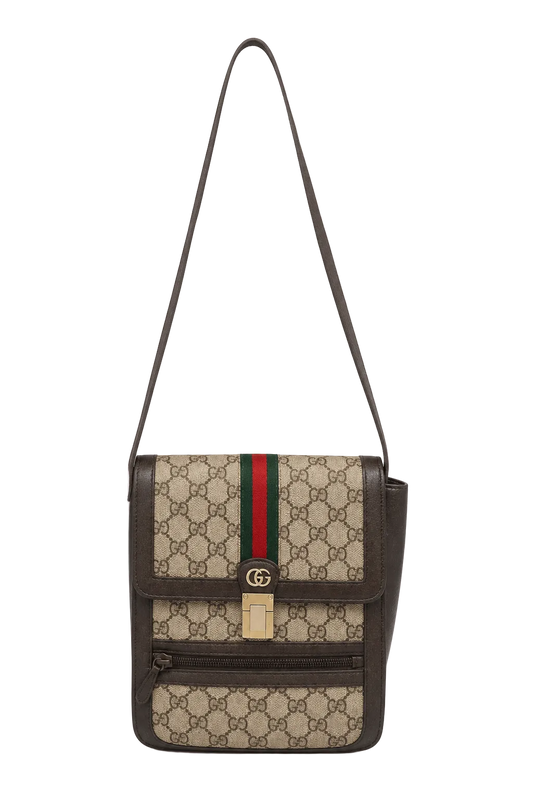 1990s Beige Canvas Gucci Bag - Front View