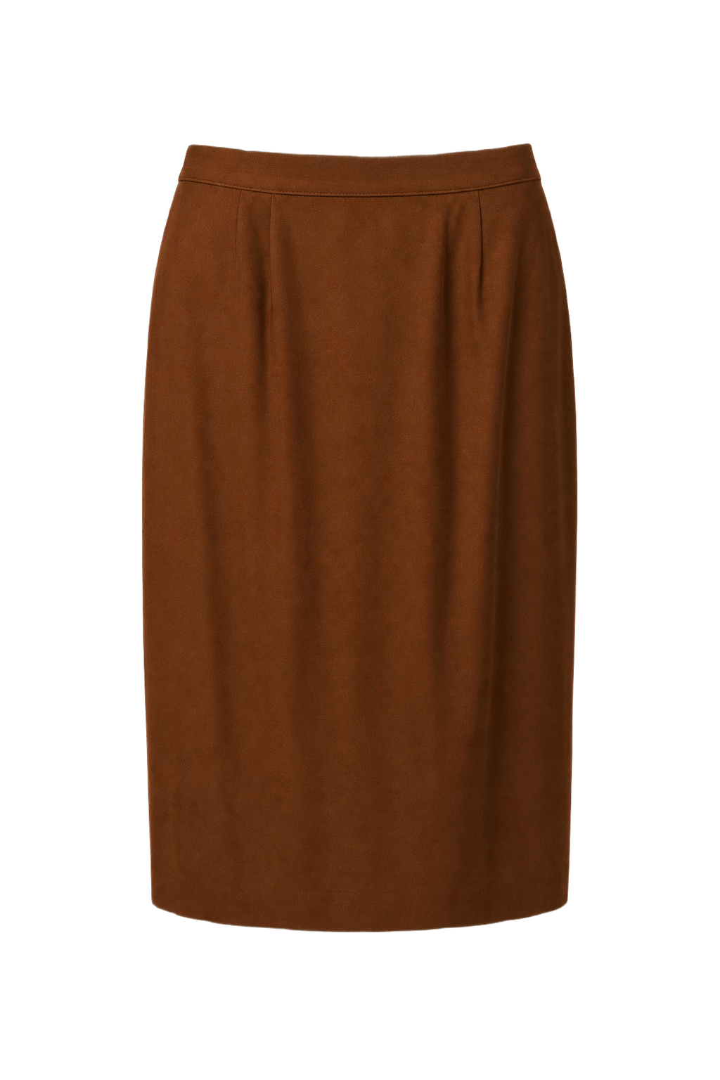 1980s Rust Polyester Skirt - Front View