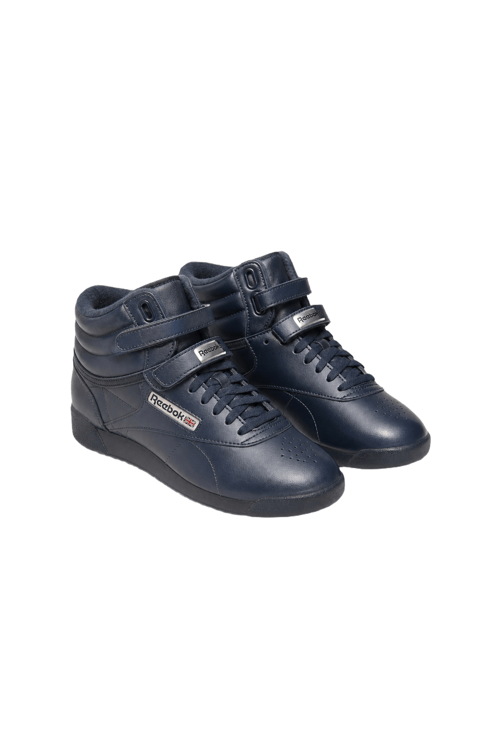 1990s Navy Blue Leather Shoes - Front View