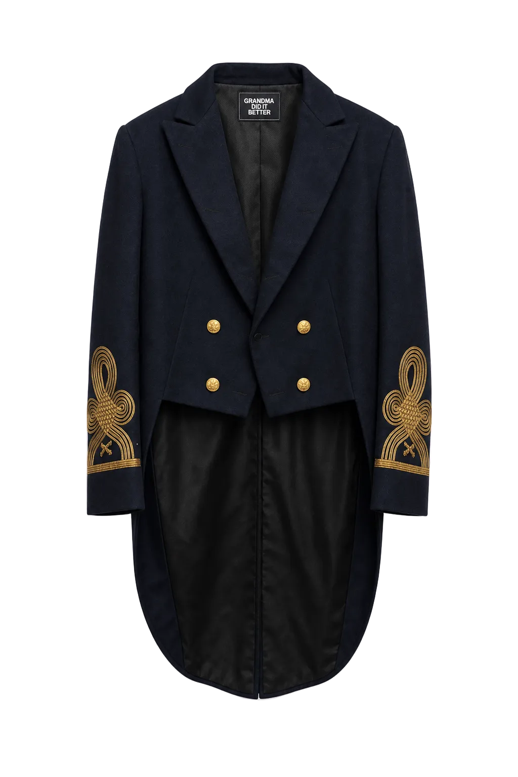 1920s Navy Blue Wool Jacket - Front View