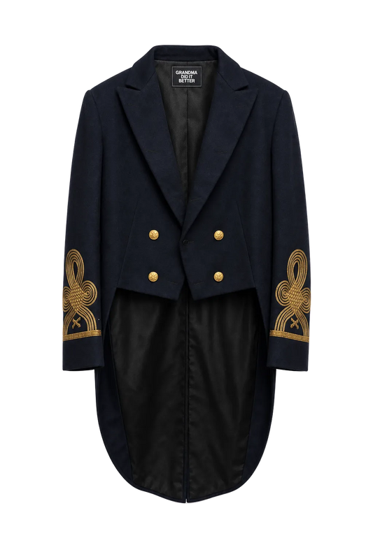 1920s Navy Blue Wool Jacket - Front View